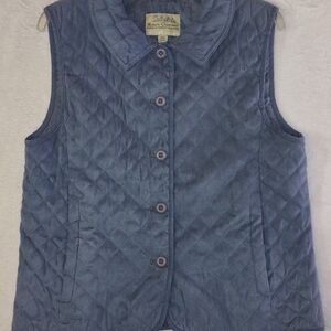 Cabela's Blue Quilted Vest With Zip Pockets. Soft And Versatile.